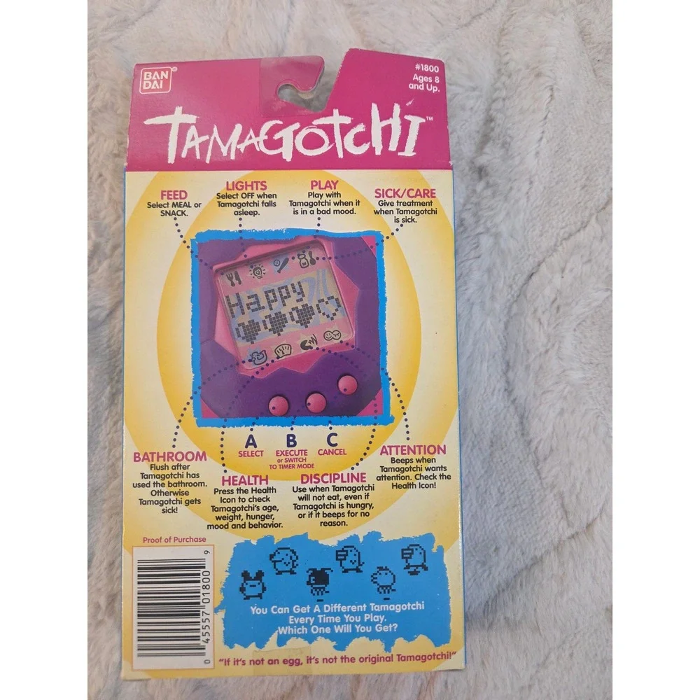 Vintage 1997 Bandai Tamagotchi Original Virtual Pet Red Green White Rare 1800